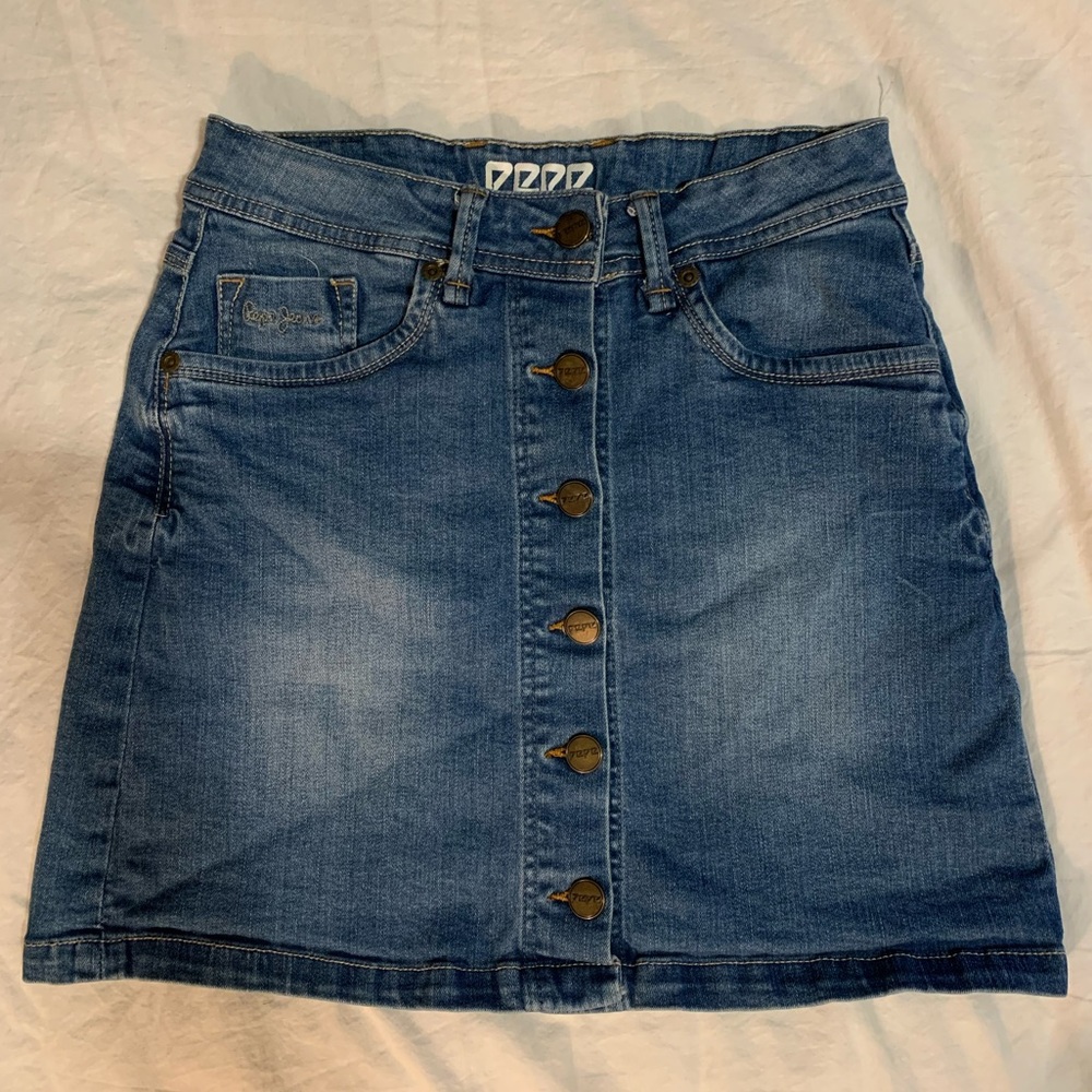 PEPE JEANS BUTTON UP DENIM SKIRT SIZE S